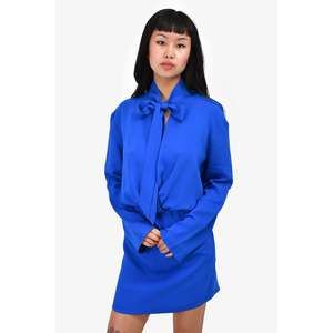 Samsoe Samsoe Blue Neck Tie Mini Dress Size XXS